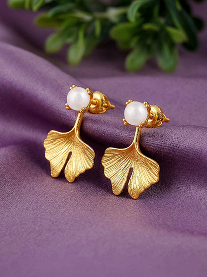 Golden Blake Pearl Earrings