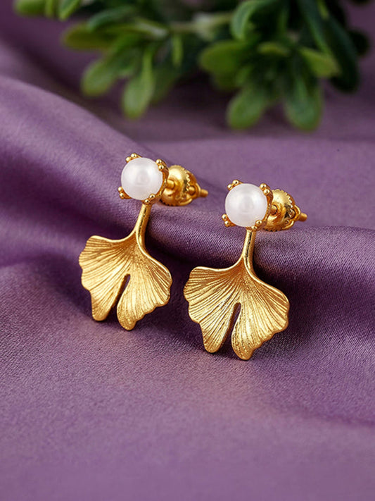 Golden Blake Pearl Earrings