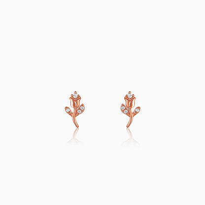 Rose Gold Tulip Stud Earrings