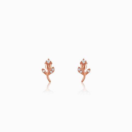 Rose Gold Tulip Stud Earrings