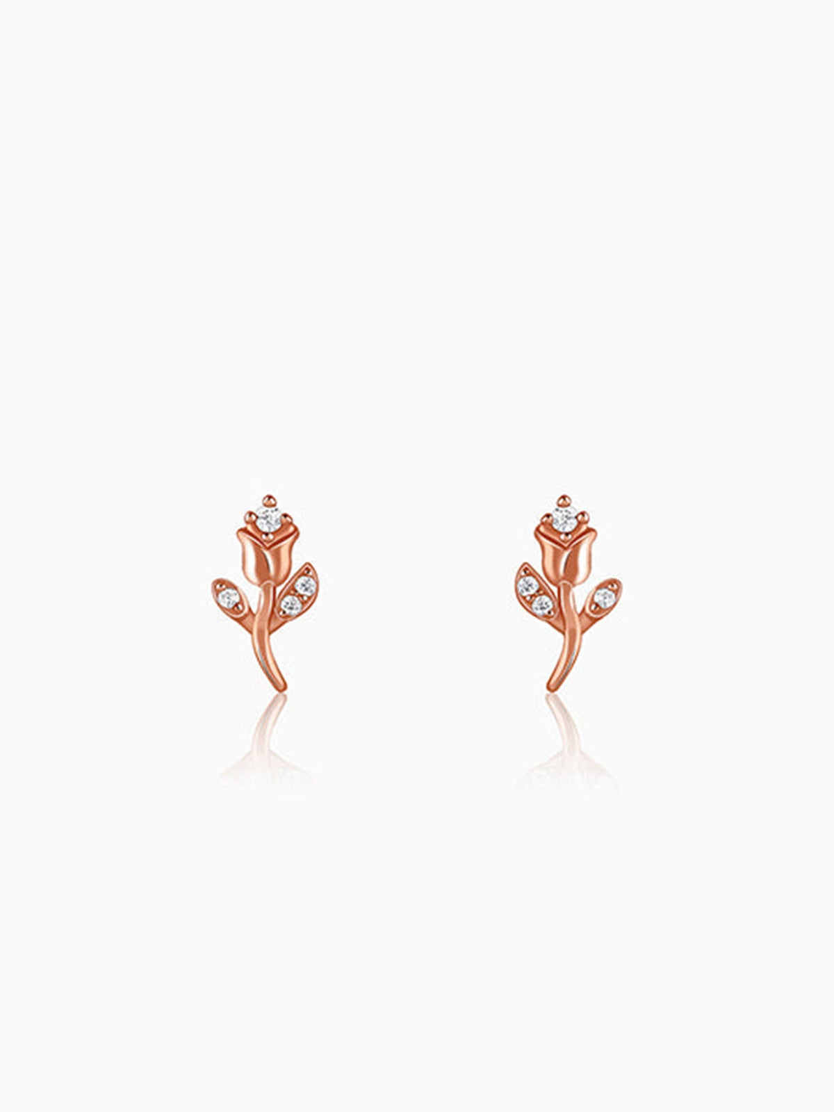 Rose Gold Tulip Stud Earrings