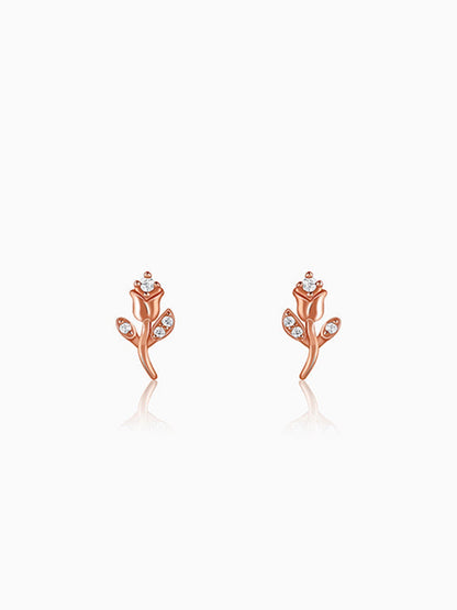 Rose Gold Tulip Stud Earrings