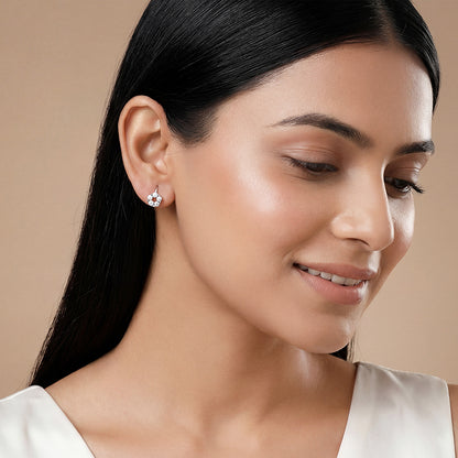 Silver Flora Spark Earrings