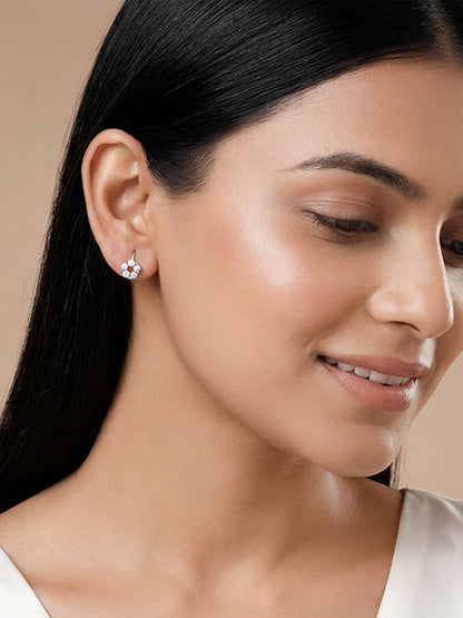 Silver Flora Spark Earrings