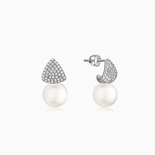 Silver Loretta Pearl Drop Earrings