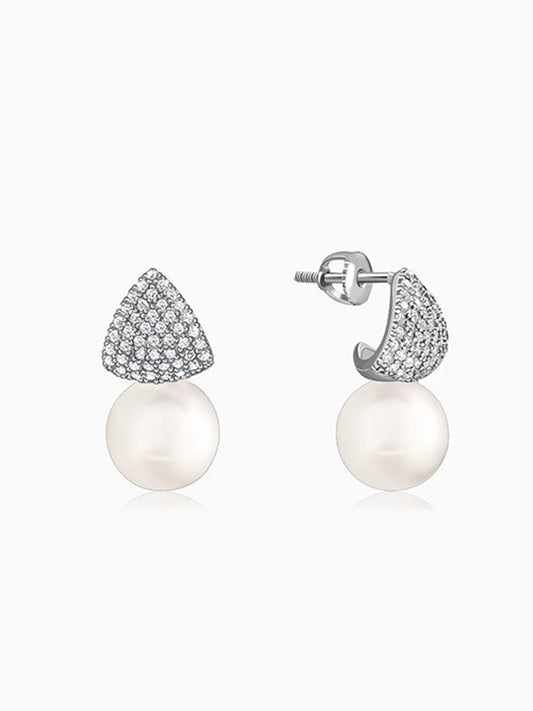 Silver Loretta Pearl Drop Earrings