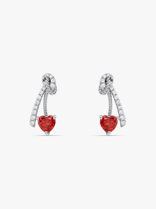 Silver Bleeding Love Earrings