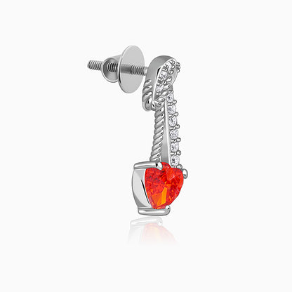 Silver Bleeding Love Earrings