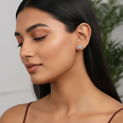 Silver Kiss Me Studs