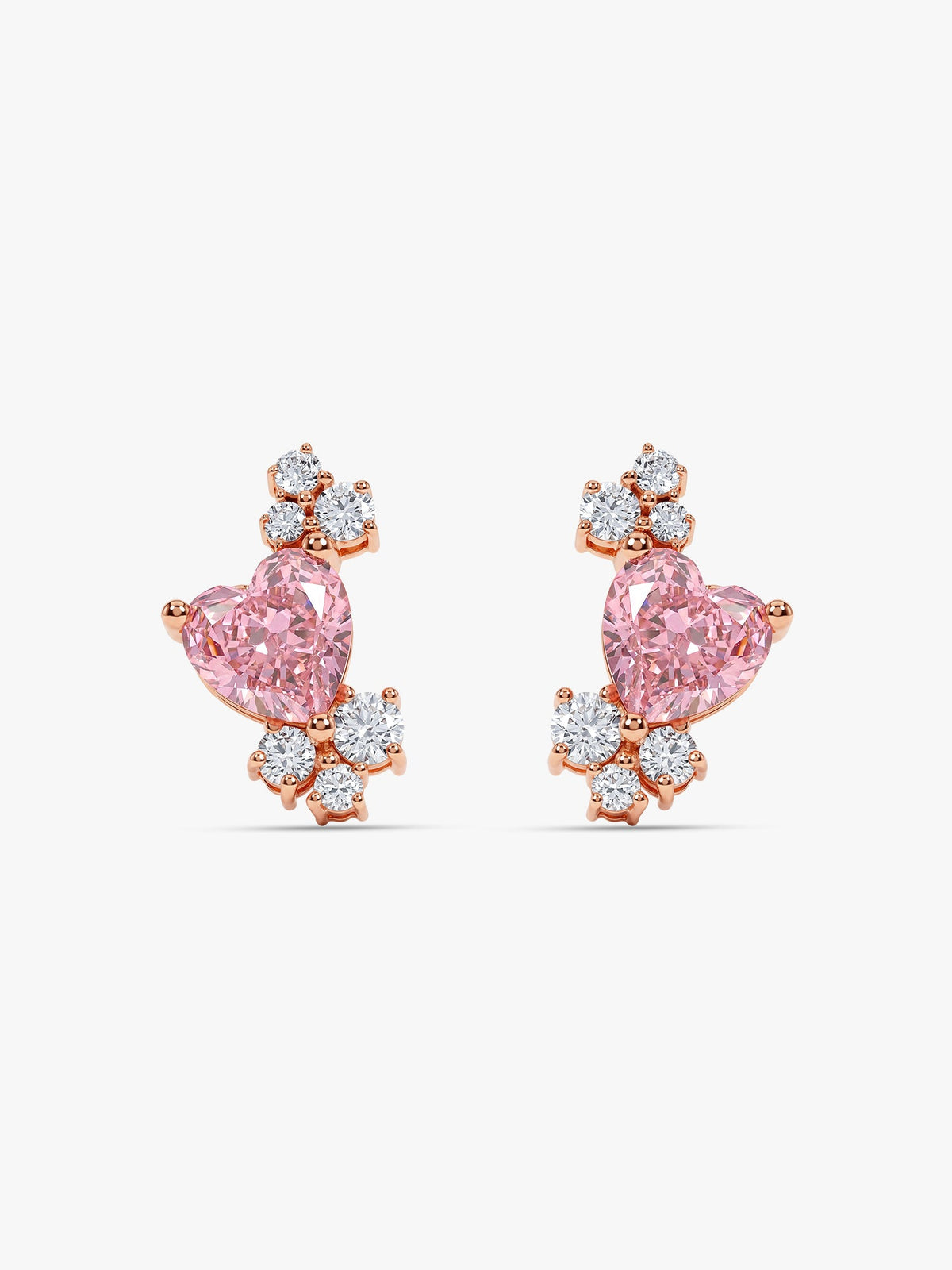 Rose Gold Heart Beat Earrings