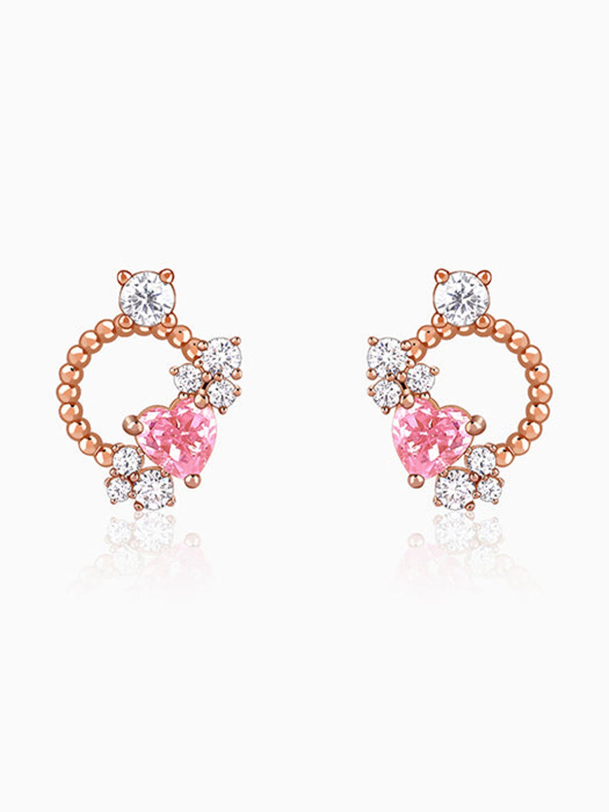 Rose Gold Heartbound Earrings