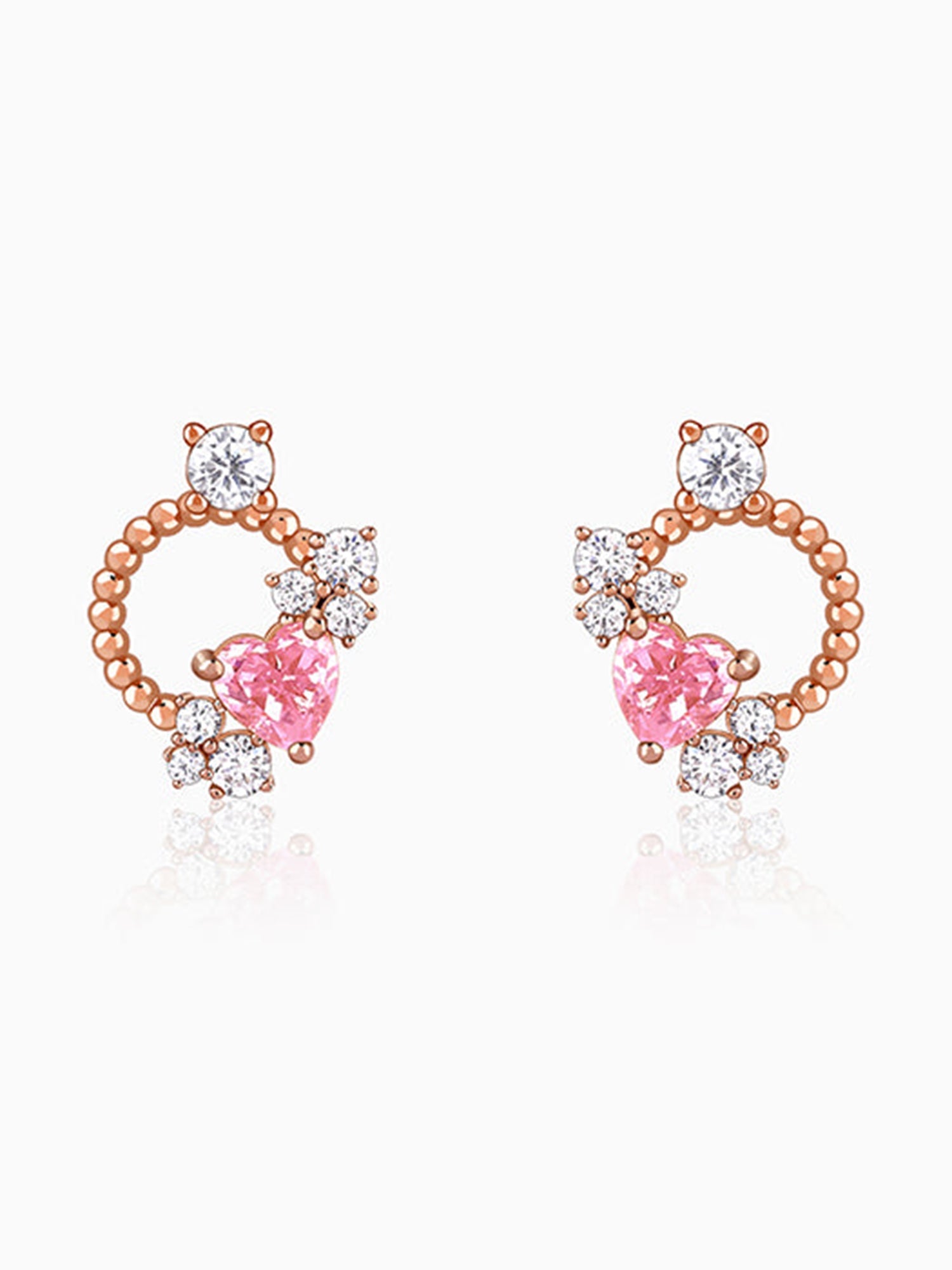 Rose Gold Heartbound Earrings