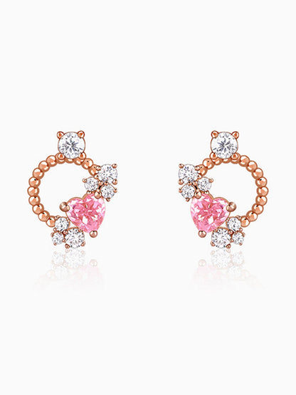 Rose Gold Heartbound Earrings