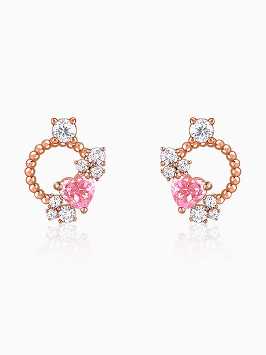 Rose Gold Heartbound Earrings