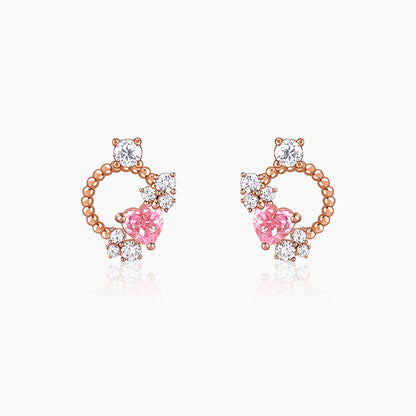 Rose Gold Heartbound Earrings