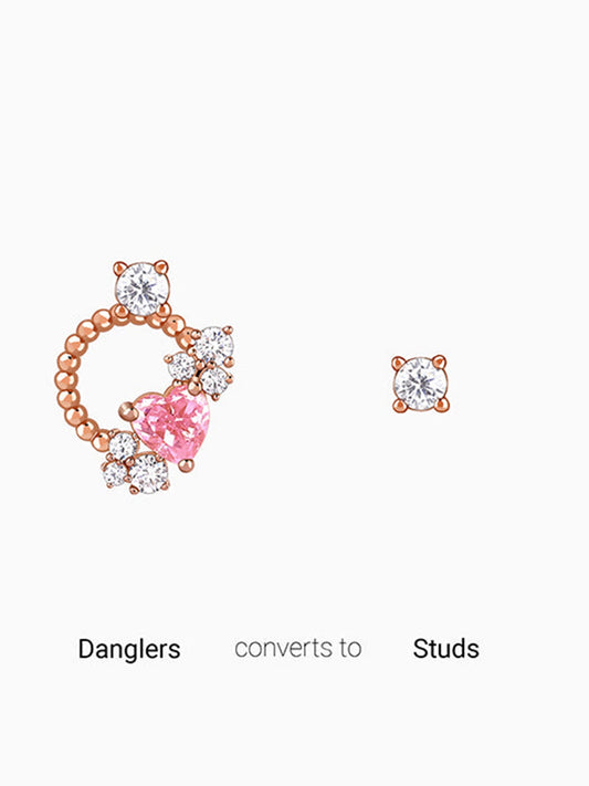 Rose Gold Heartbound Earrings
