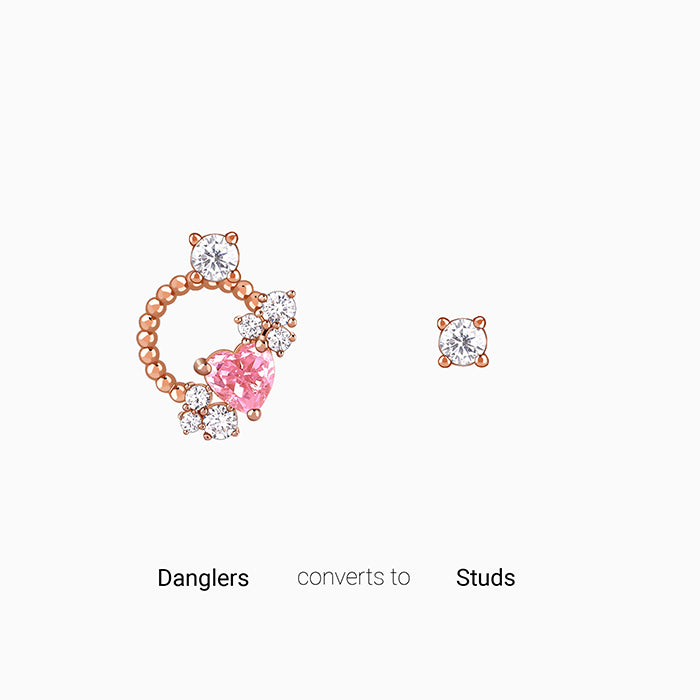 Rose Gold Heartbound Earrings