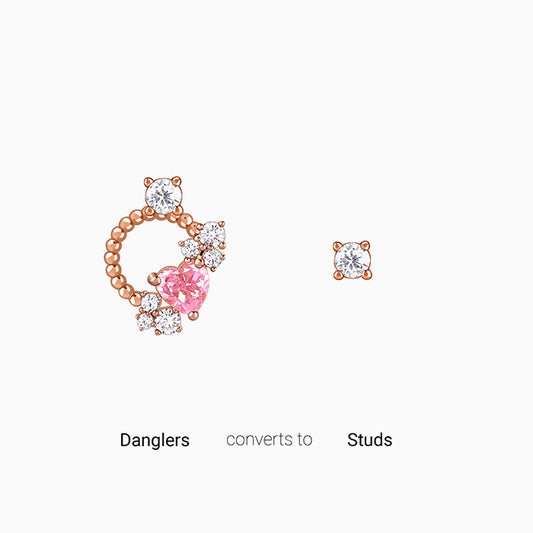 Rose Gold Heartbound Earrings