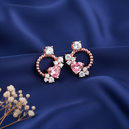 Rose Gold Heartbound Earrings