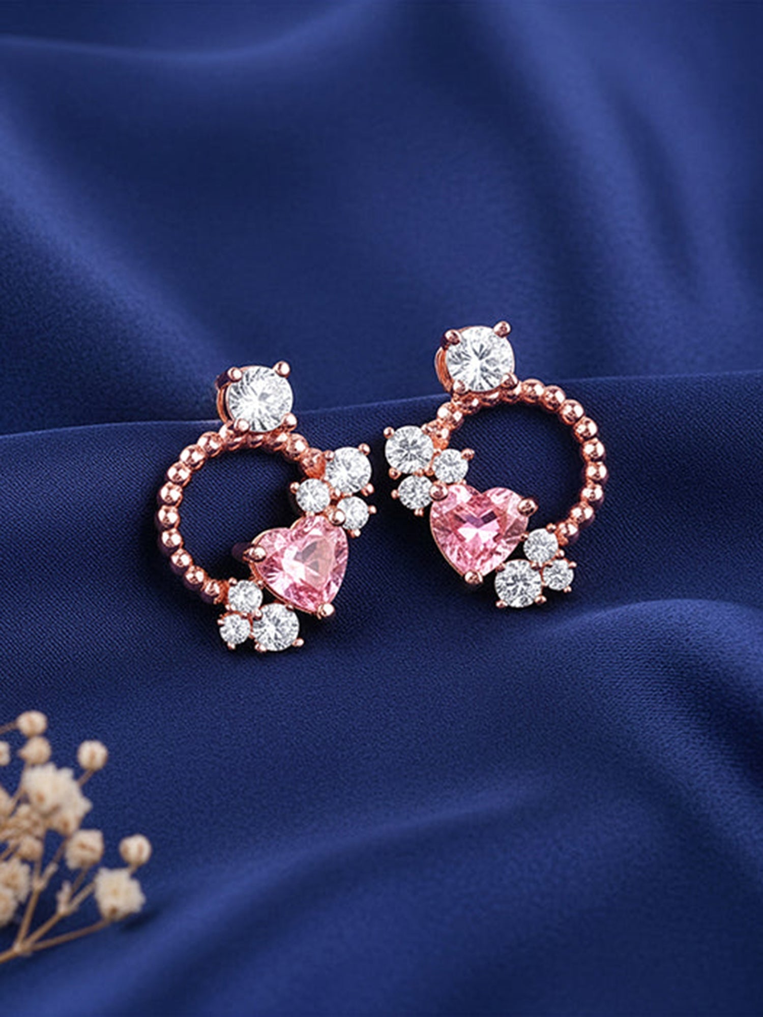 Rose Gold Heartbound Earrings
