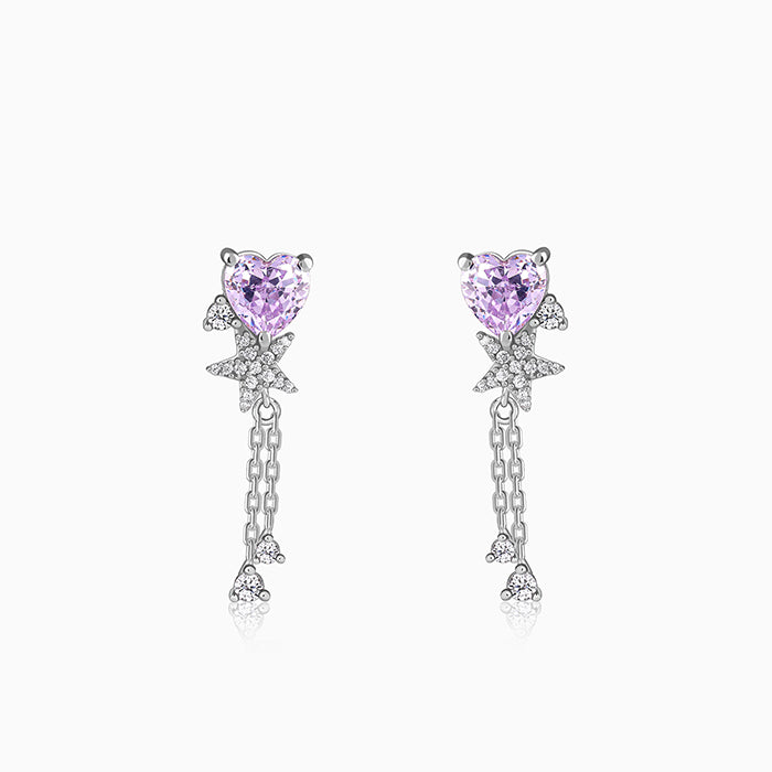 Silver Heartline Drift Earrings