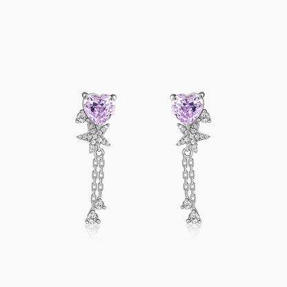 Silver Heartline Drift Earrings