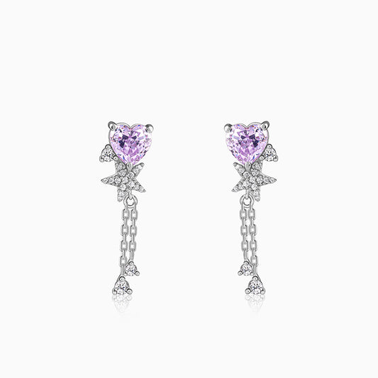 Silver Heartline Drift Earrings