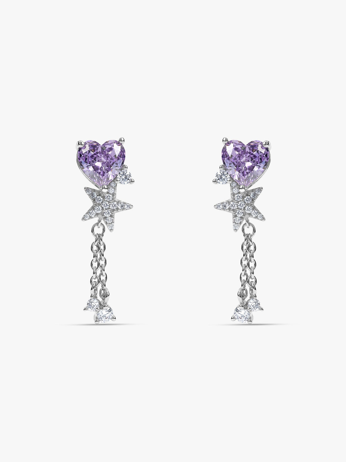 Silver Heartline Drift Earrings