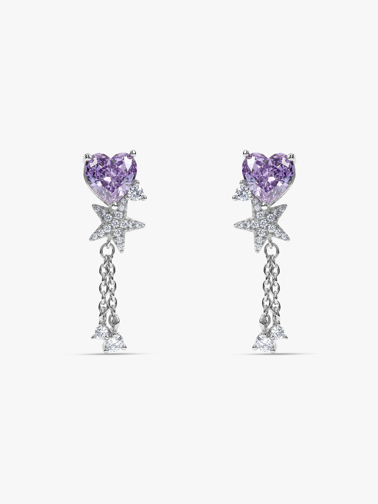 Silver Heartline Drift Earrings