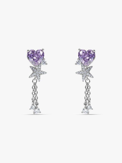 Silver Heartline Drift Earrings
