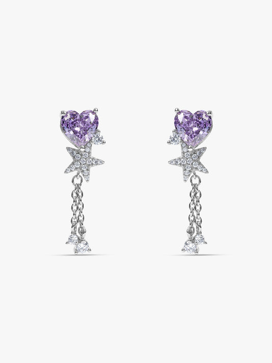 Silver Heartline Drift Earrings