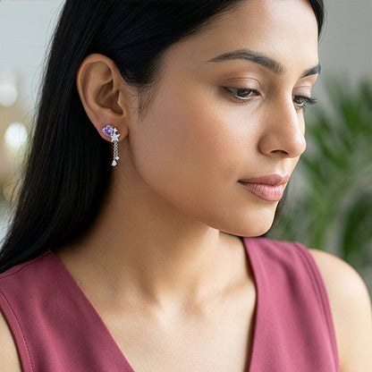 Silver Heartline Drift Earrings