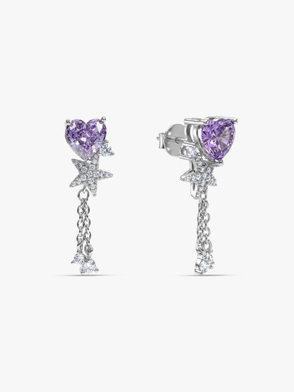 Silver Heartline Drift Earrings