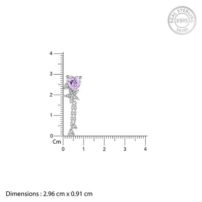 Silver Heartline Drift Earrings