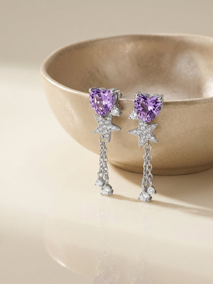 Silver Heartline Drift Earrings