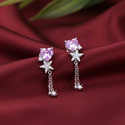 Silver Heartline Drift Earrings