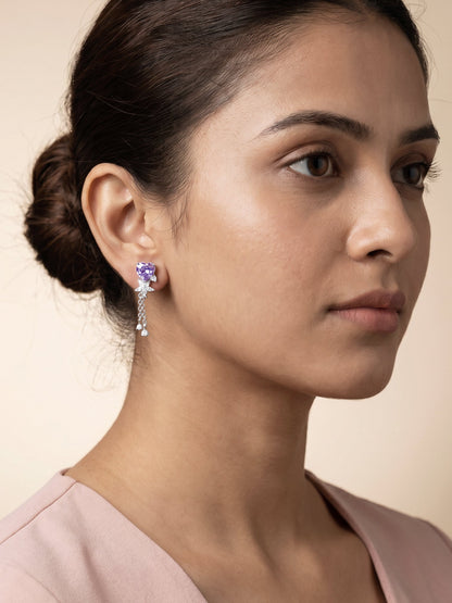 Silver Heartline Drift Earrings