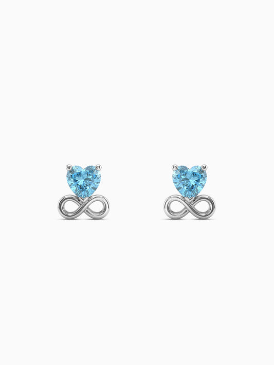 Silver Unending Love Studs