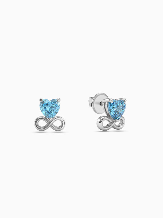 Silver Unending Love Studs