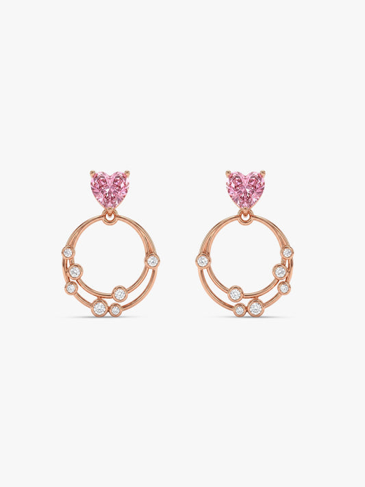 Rose Gold Love On Loop Earrings