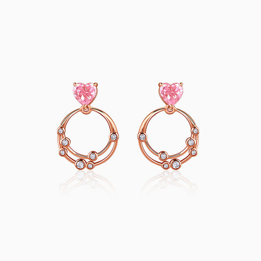 Rose Gold Love On Loop Earrings