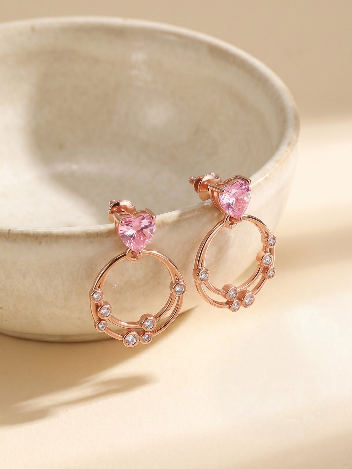 Rose Gold Love On Loop Earrings