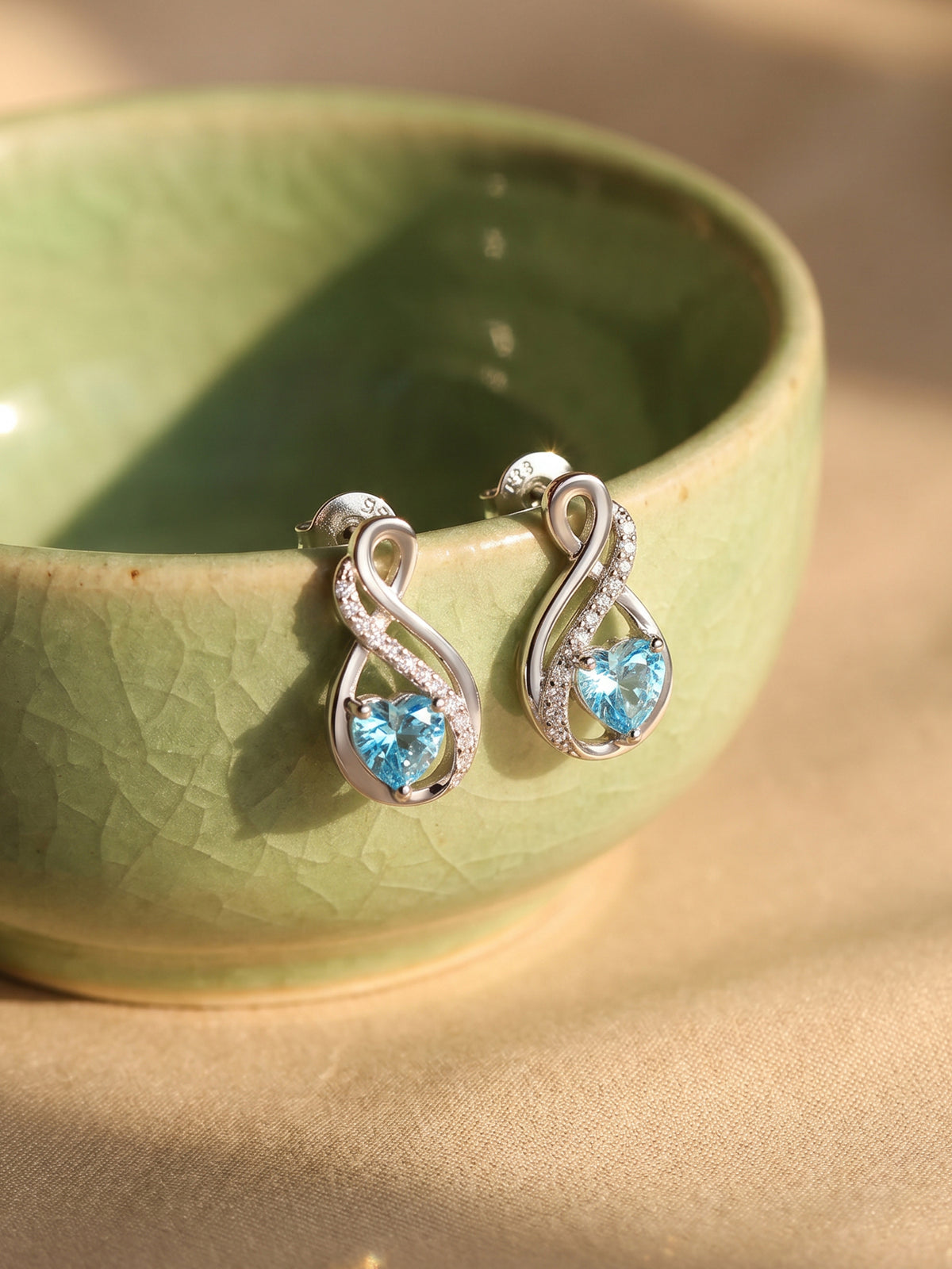 Silver Sea of Love Earrings
