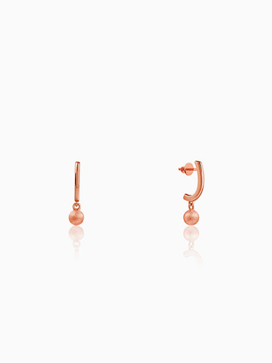 Rose Gold Wake Me J Hoop Earrings