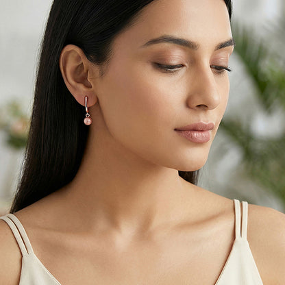 Rose Gold Wake Me J Hoop Earrings