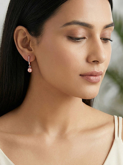 Rose Gold Wake Me J Hoop Earrings