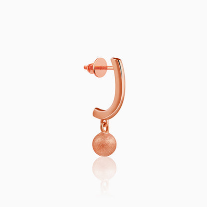 Rose Gold Wake Me J Hoop Earrings