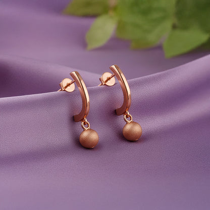 Rose Gold Wake Me J Hoop Earrings