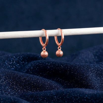 Rose Gold Showgirl Huggie Earrings