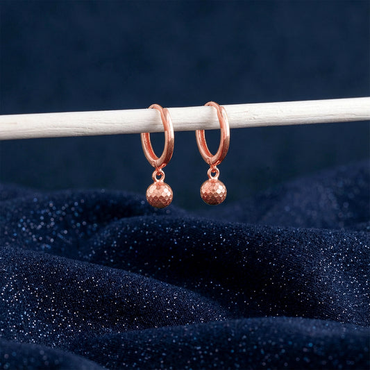 Rose Gold Showgirl Huggie Earrings